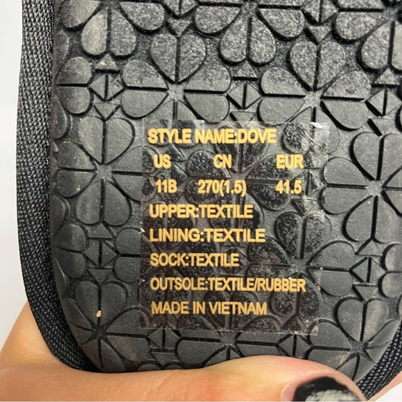 Kate Spade flower jacquard dove slippers women’s size 11 tan black luxury casual - Picture 9 of 9